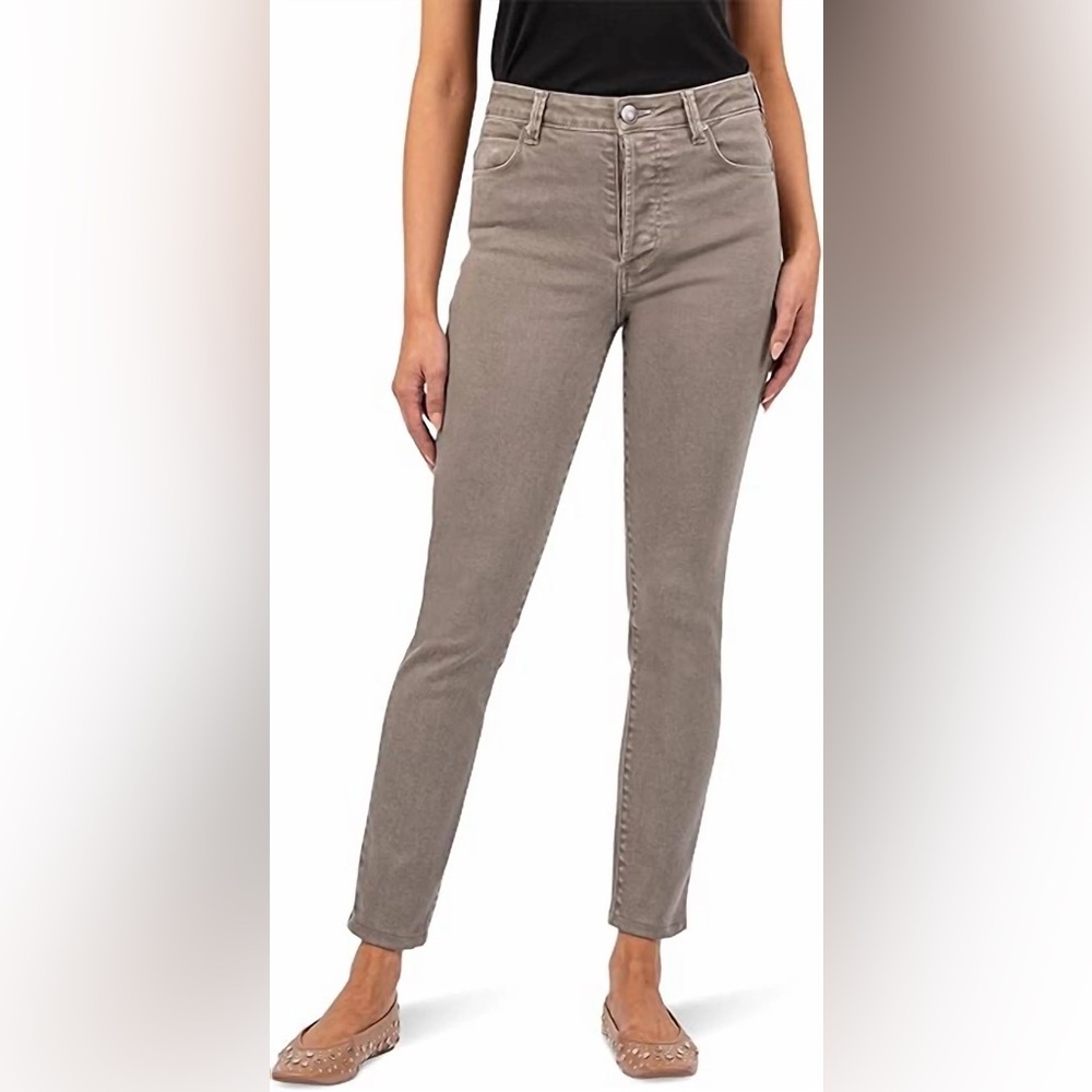 Kut from the Kloth - CHARLIZE CIGARETTE LEG - High Rise - size 8 - pebble
